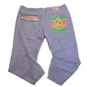 Ruthless Art Jeans Mens 48x34 True Legacy Gray Wash Distressed Denim Embroidered